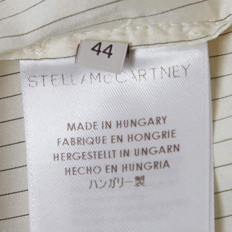 Pre Owned Stella McCartney Cream Striped Silk Shirt M