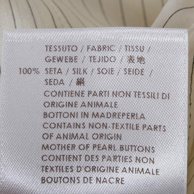 Pre Owned Stella McCartney Cream Striped Silk Shirt M