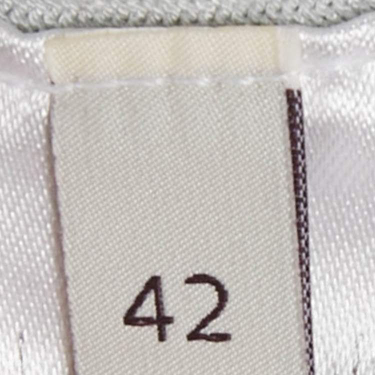 Pre Owned Stella McCartney Blue Rib Knit Asymmetric Maxi Dress M