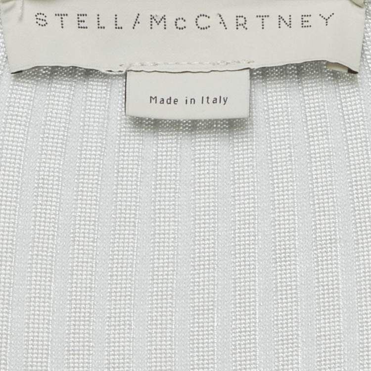 Pre Owned Stella McCartney Blue Rib Knit Asymmetric Maxi Dress M