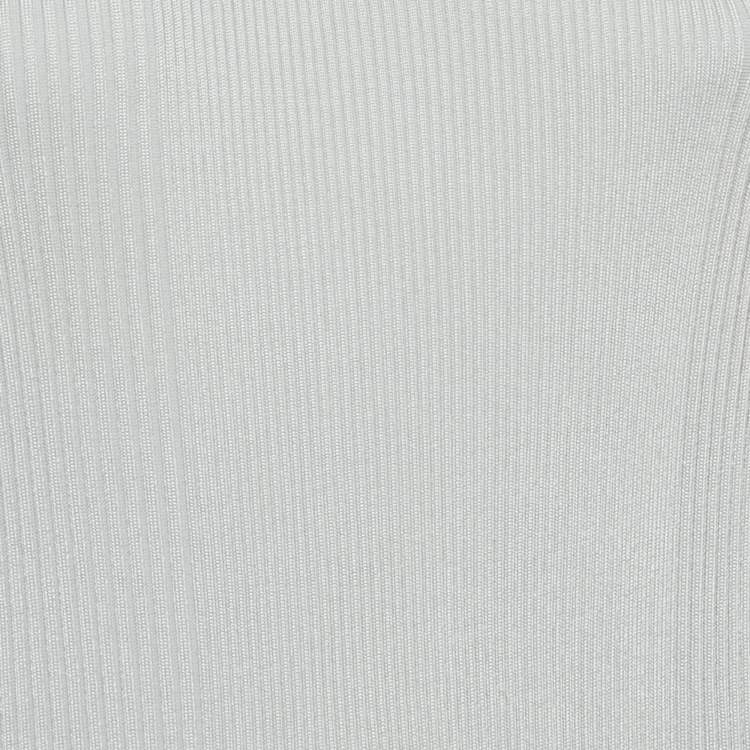 Pre Owned Stella McCartney Blue Rib Knit Asymmetric Maxi Dress M