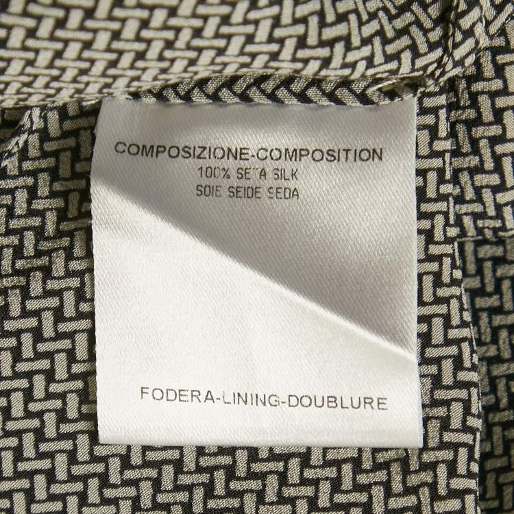 Pre Owned Stella McCartney Black/Grey Printed Silk Blouse M