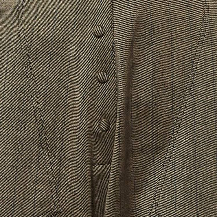 Pre Owned Stella McCartney Brown Striped Wool Wide Leg Trousers M