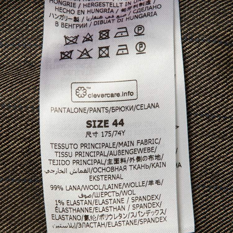 Pre Owned Stella McCartney Brown Striped Wool Wide Leg Trousers M