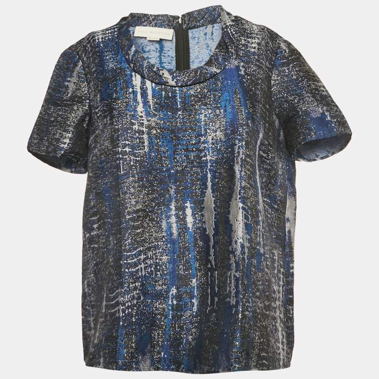 Pre Owned Stella McCartney Blue Jacquard Blouse M