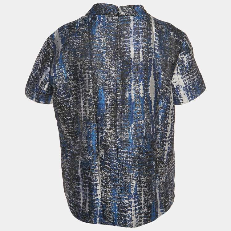 Pre Owned Stella McCartney Blue Jacquard Blouse M