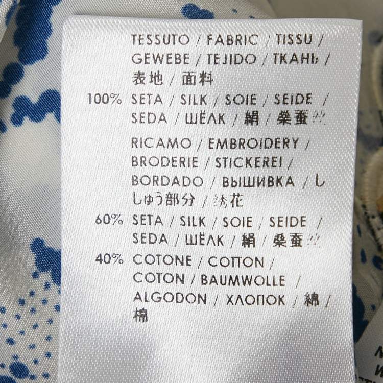 Pre Owned Stella McCartney White Printed Silk Ruffled Midi Skirt M