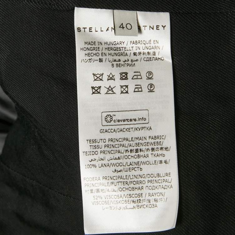 Pre Owned Stella McCartney Black /Grey Checkered Rylee Oversize Blazer S