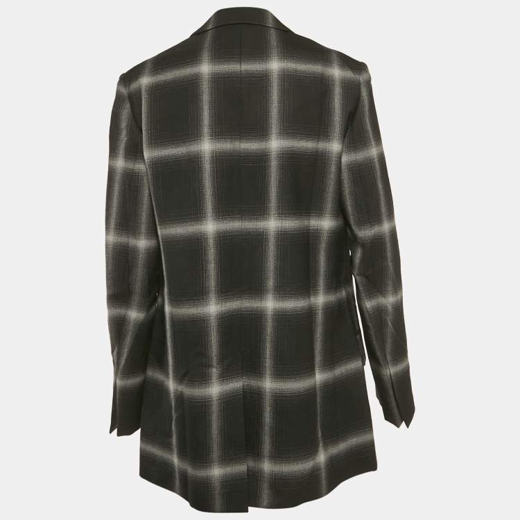 Pre Owned Stella McCartney Black /Grey Checkered Rylee Oversize Blazer S