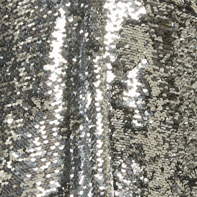 Pre Owned Stella McCartney Black Silk Crepe Sequin Maxi Dress M