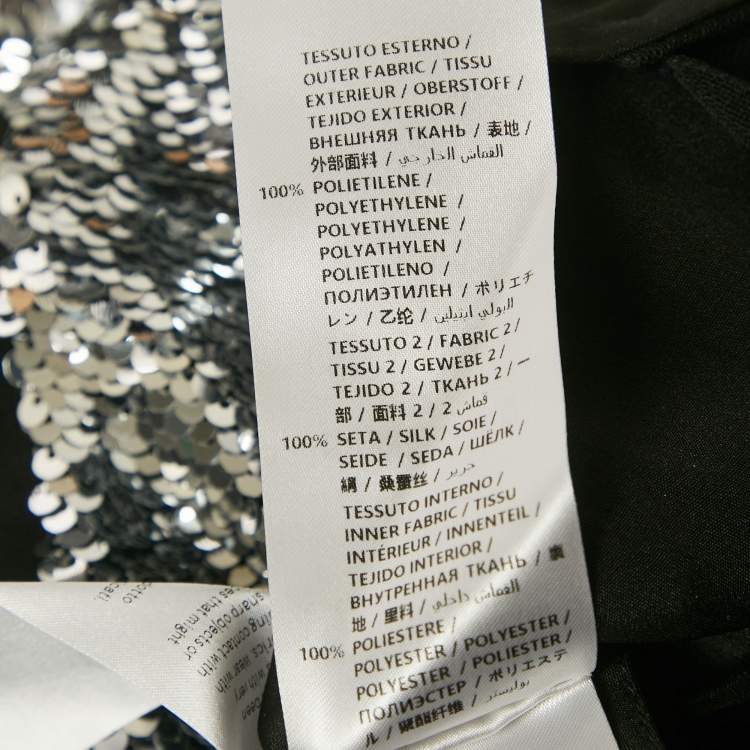 Pre Owned Stella McCartney Black Silk Crepe Sequin Maxi Dress M