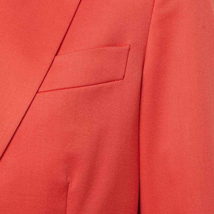 Pre Owned Stella McCartney Red Gabardine Tailored Blazer M