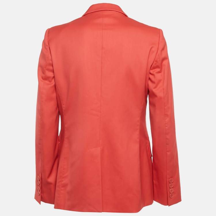 Pre Owned Stella McCartney Red Gabardine Tailored Blazer M
