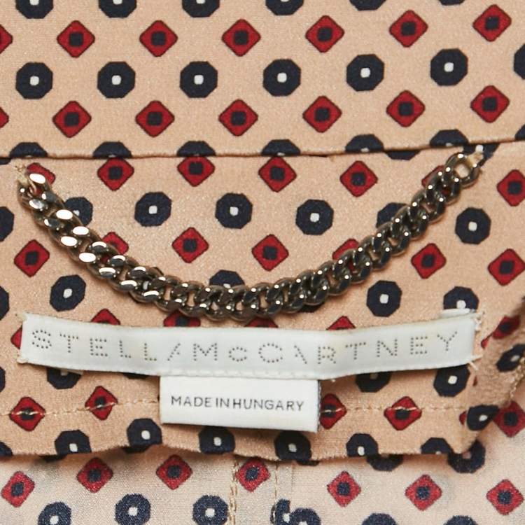 مملوكة مسبقًا Stella McCartney Beige Geometric Print Emily Long Coat S