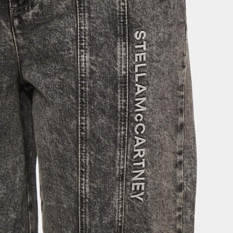 Pre Owned Stella McCartney Grey Denim Logo Embroidered Jeans M/Waist 28"