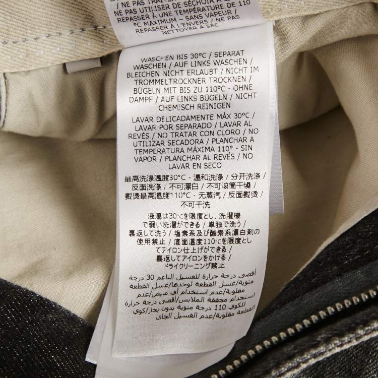 Pre Owned Stella McCartney Grey Denim Logo Embroidered Jeans M/Waist 28"