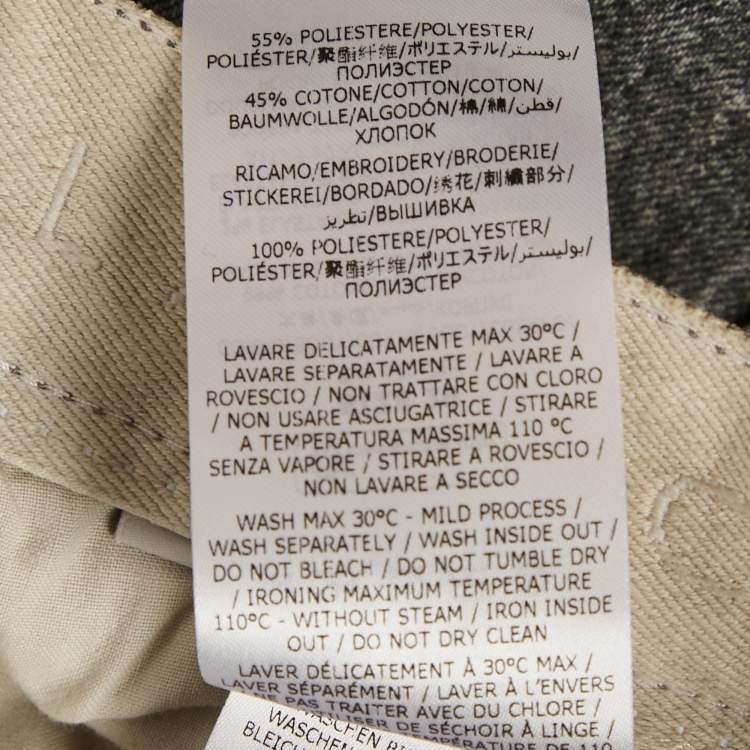 Pre Owned Stella McCartney Grey Denim Logo Embroidered Jeans M/Waist 28"