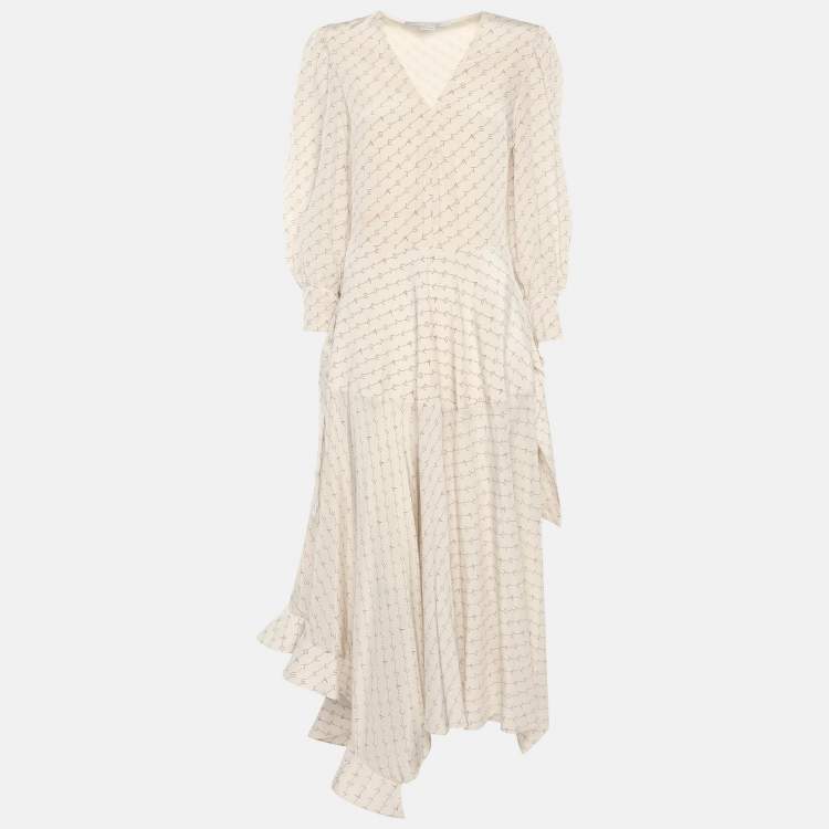 Pre Owned Stella McCartney White Logo Print Marley Midi Dress S