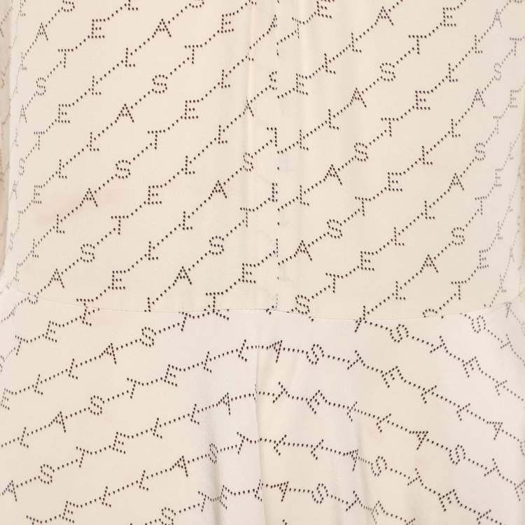 Pre Owned Stella McCartney White Logo Print Marley Midi Dress S