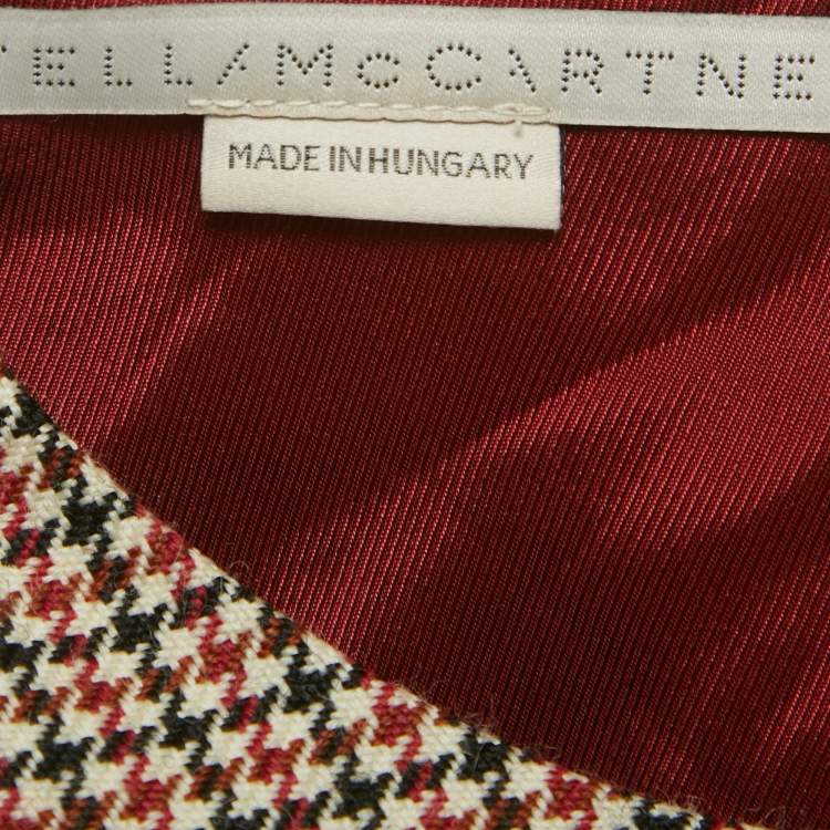 مملوكة مسبقًا Stella McCartney Burgundy Velvet & Patterned Wool Patch Detail Top S