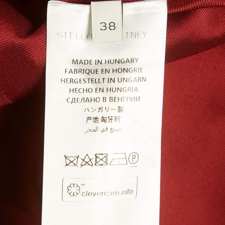 مملوكة مسبقًا Stella McCartney Burgundy Velvet & Patterned Wool Patch Detail Top S