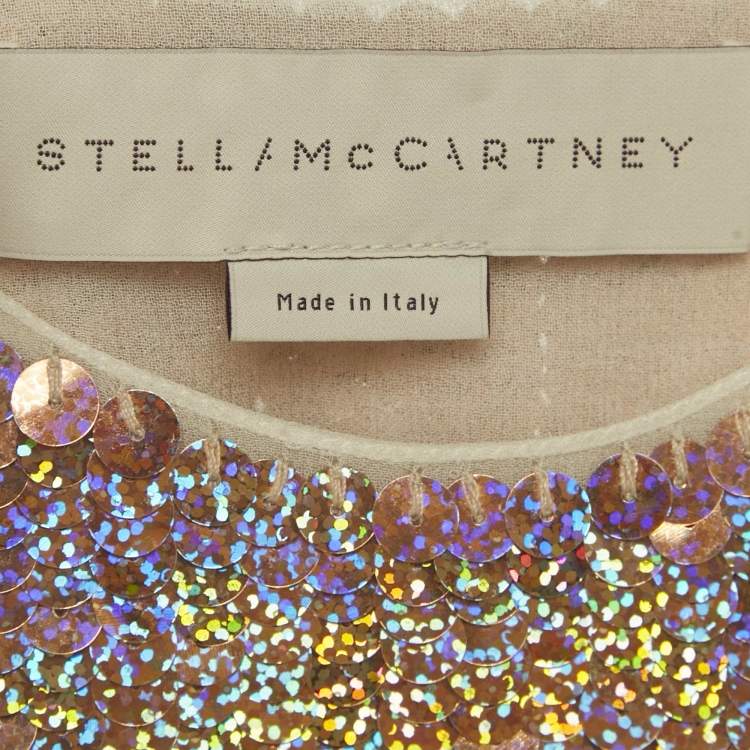 Pre Owned Stella McCartney Metallic Sequin Tank Top S