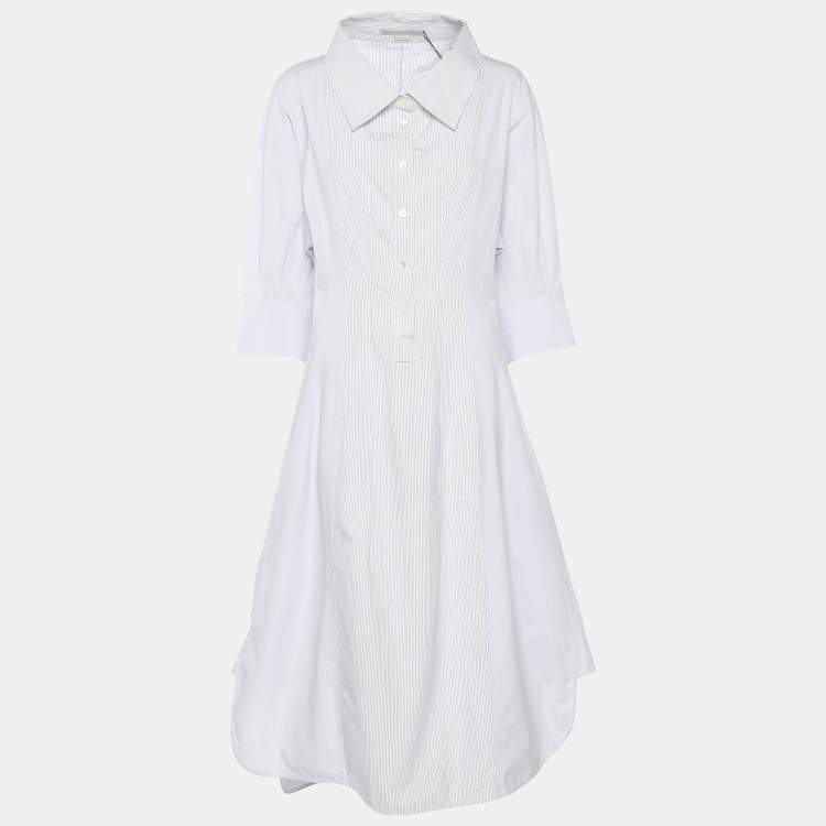 Pre Owned Stella McCartney Light Blue Poplin Midi Dress S