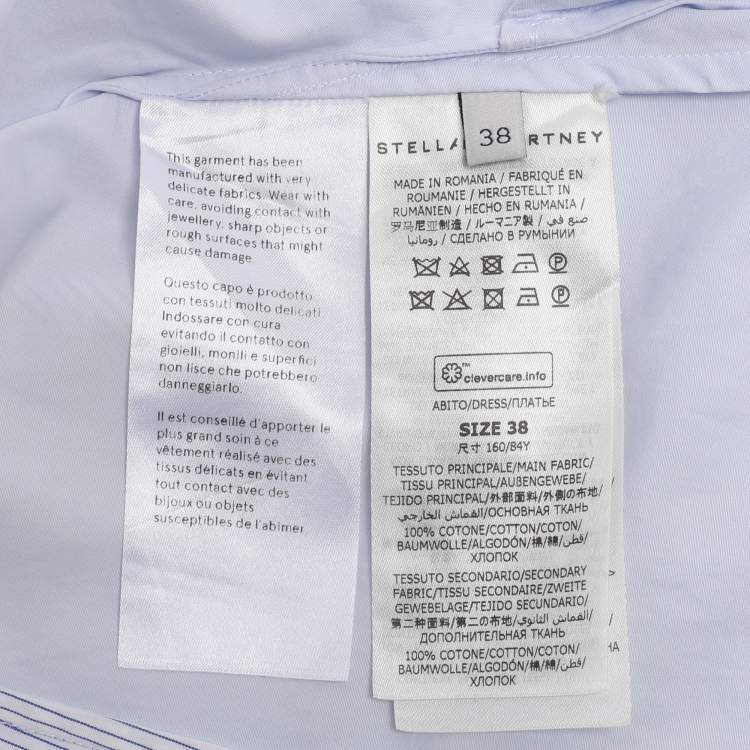 Pre Owned Stella McCartney Light Blue Poplin Midi Dress S