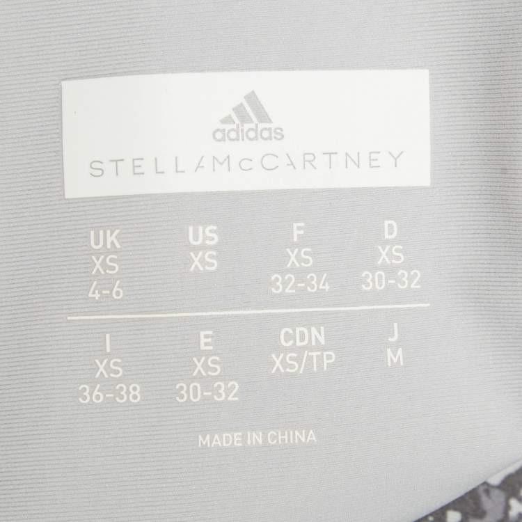 Pre Owned Stella McCartney x Adidas Grey Printed Jersey Tank Top & Leggings XS (Active Wear)