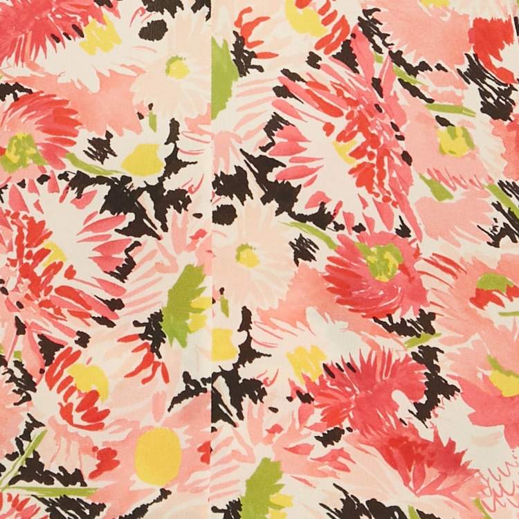 Pre Owned Stella McCartney Pink Floral Print Silk Skirt & Top Set S