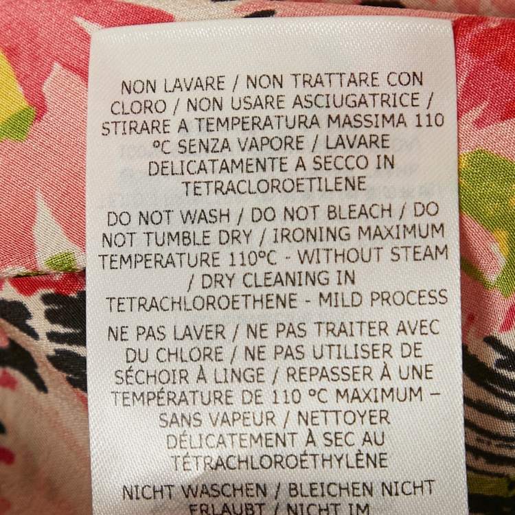 Pre Owned Stella McCartney Pink Floral Print Silk Skirt & Top Set S