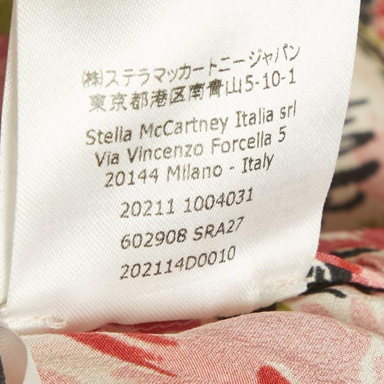 Pre Owned Stella McCartney Pink Floral Print Silk Dress M
