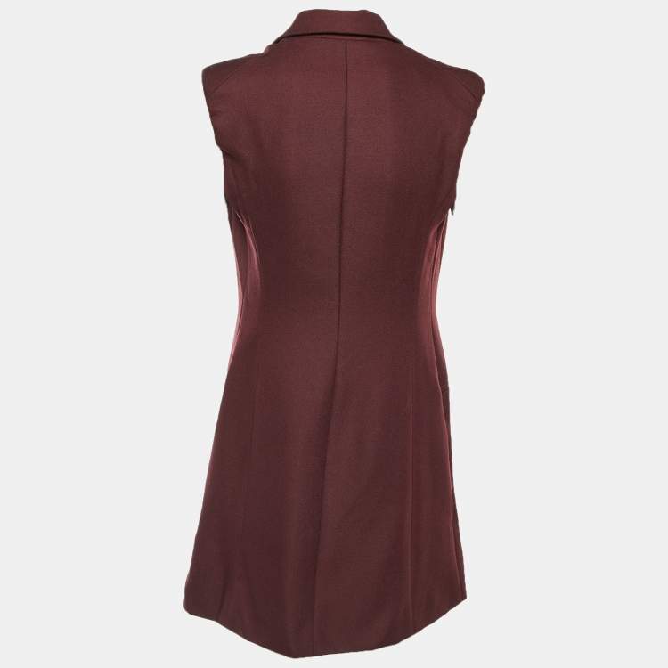 مملوكة مسبقًا Stella McCartney Burgundy Wool Double Breasted Coat Dress S