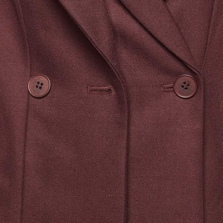 مملوكة مسبقًا Stella McCartney Burgundy Wool Double Breasted Coat Dress S