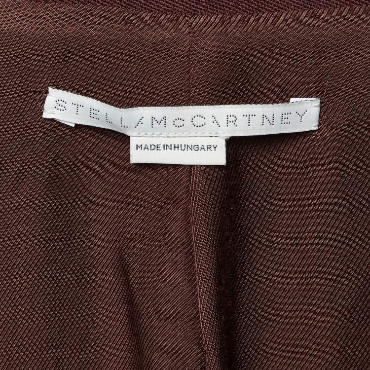 مملوكة مسبقًا Stella McCartney Burgundy Wool Double Breasted Coat Dress S