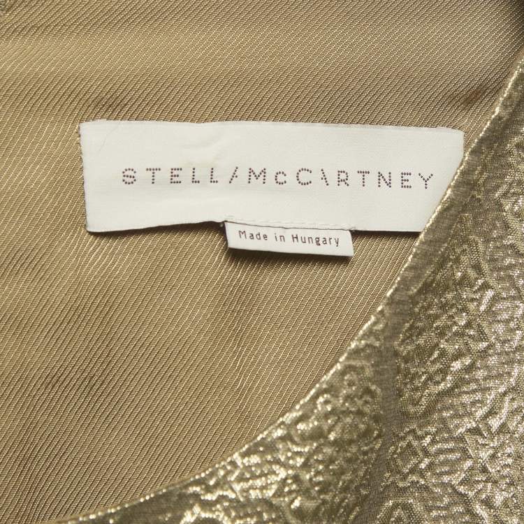 Pre Owned Stella McCartney Gold Brocade Peplum Top L