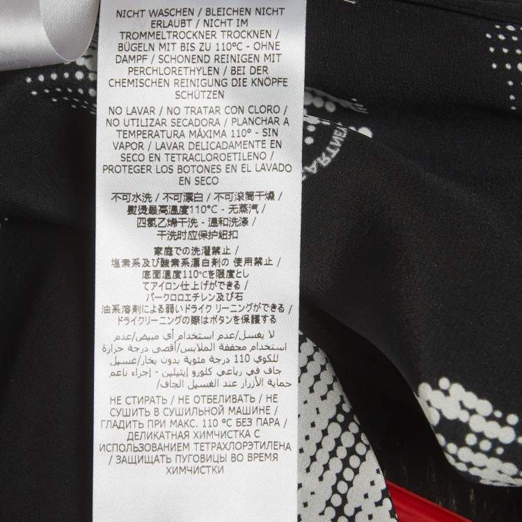 Pre Owned Stella McCartney Black Horse Print Silk Blouse M