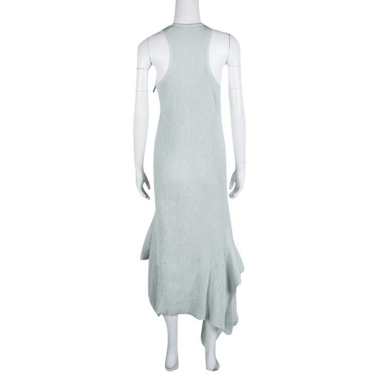 Pre Owned Stella McCartney Grey Ribbed Asymmetric Tank Dress M