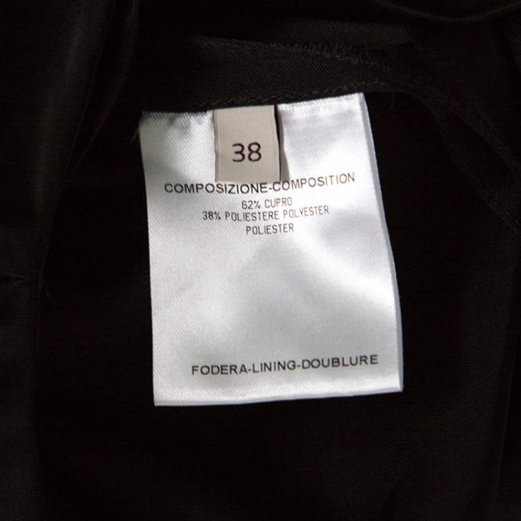 Pre Owned Stella McCartney Black Satin Ruffled Neck Waist Tie Detail Sleeveless Top S