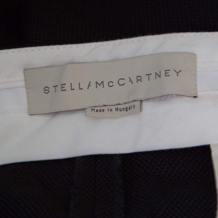 Pre Owned Stella McCartney Black Textured Wide Leg Pants XL