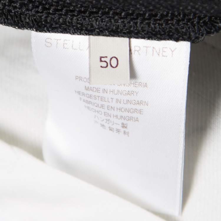 Pre Owned Stella McCartney Black Textured Wide Leg Pants XL