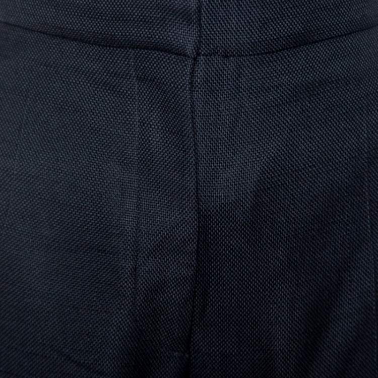 Pre Owned Stella McCartney Black Textured Wide Leg Pants XL