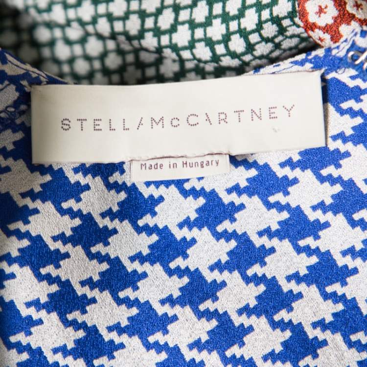 مملوكة مسبقًا Stella McCartney Multicolor Printed Crepe Short Sleeve Dress S