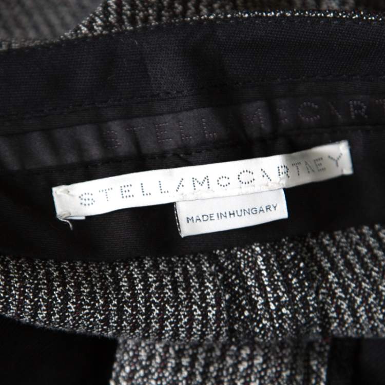 مملوكة مسبقًا Stella McCartney Monochrome Wool and Cotton Flared Bottom Trousers XXS