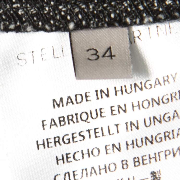 مملوكة مسبقًا Stella McCartney Monochrome Wool and Cotton Flared Bottom Trousers XXS