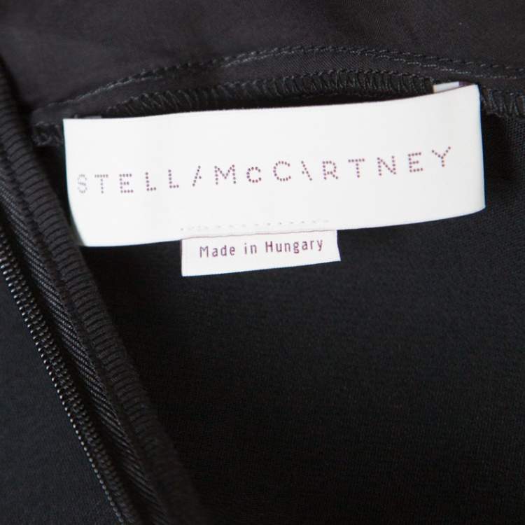 Pre Owned Stella McCartney Black Sheer Silk Paneled Sleeveless Sheath Dress M