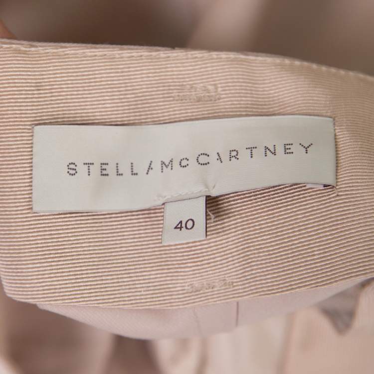 Pre Owned Stella McCartney Beige Wool Pleat Detail High Waist Pants S