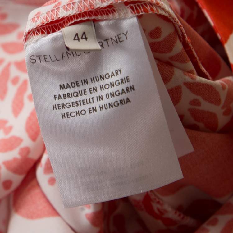 Pre Owned Stella McCartney Orange Heart Printed Shift Dress M