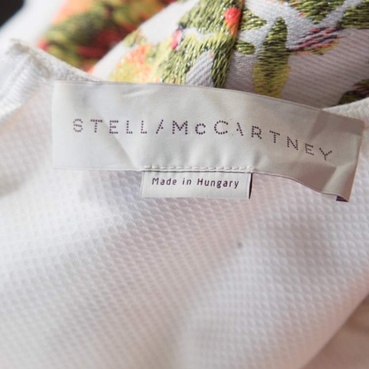 Pre Owned Stella McCartney Metallic Neon Floral Jacquard Ridley Sheath Dress XS