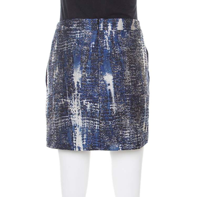 Pre Owned Stella McCartney Blue Jacquard Becca Mini Skirt M